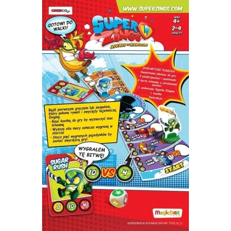 Super Zings Gra Planszowa Bitewna + figurka Enigma